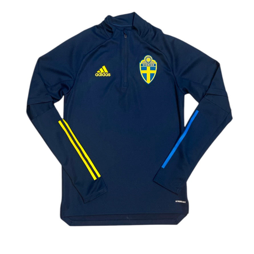 Adidas Sweden Quarter Zip Navy Football Track Jacket