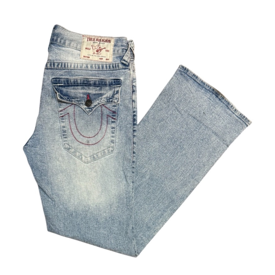 True Religion Billy SN Flap Bootcut Light Washed Jeans