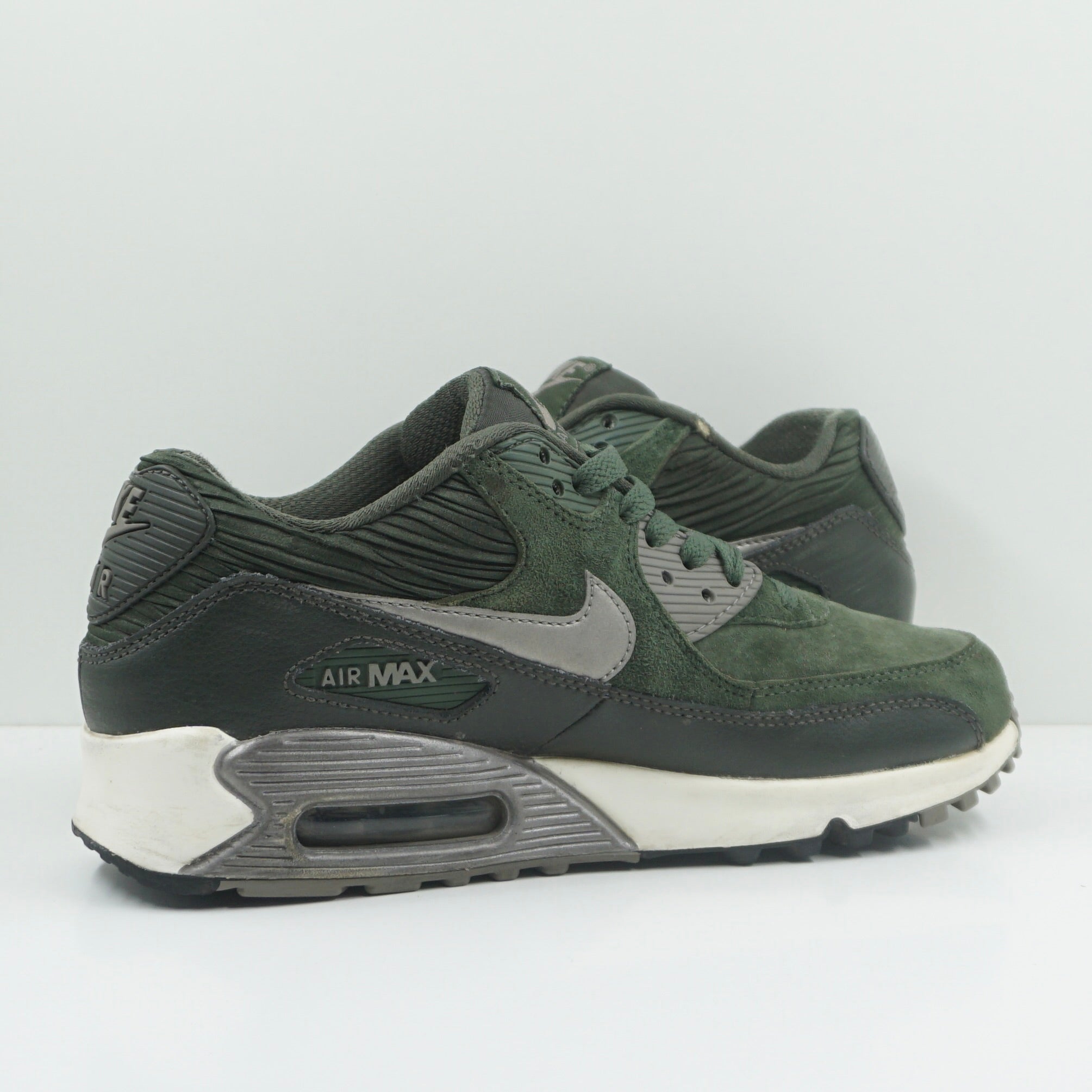 Nike Air Max 90 Leather Carbon Green Metallic Pewter (W)