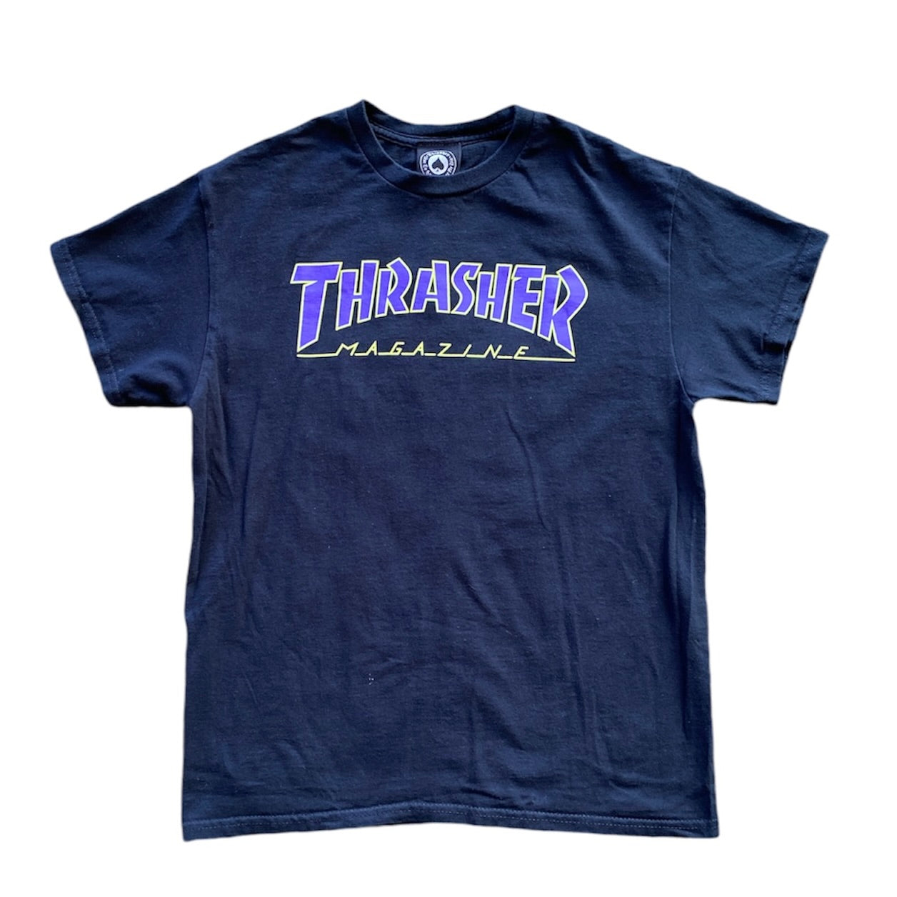 Thrasher Classic Logo Black Purple Tshirt