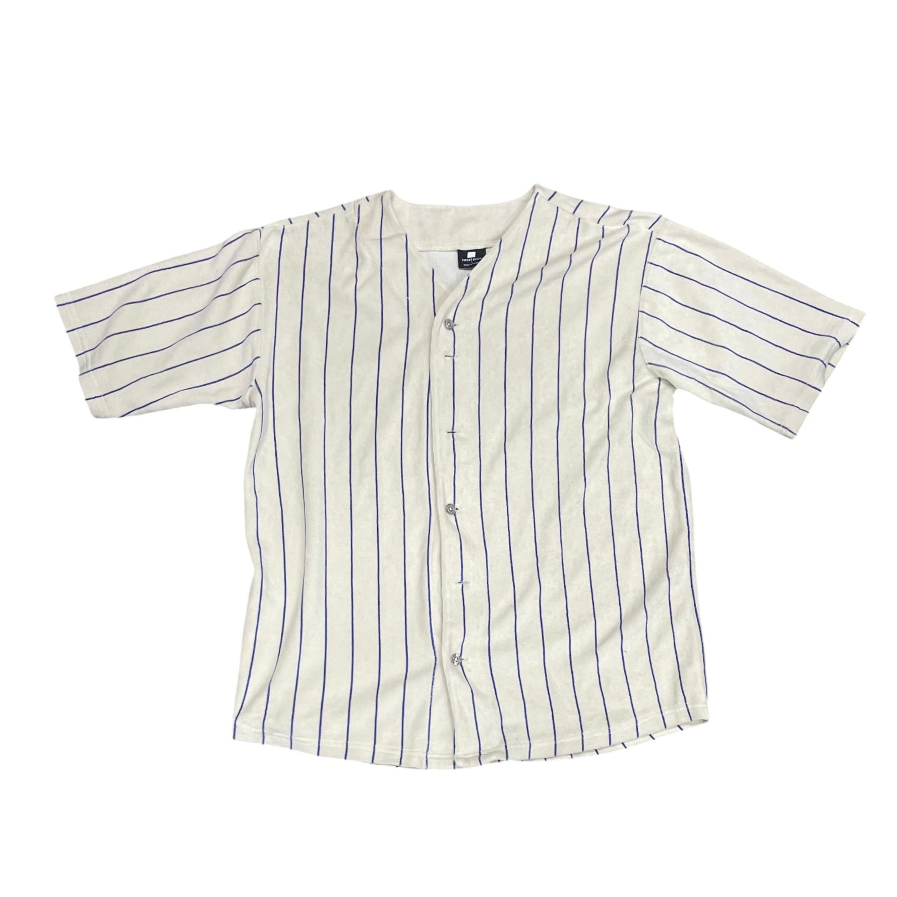 Sweet Sktbs Sail Blue Velour Baseball Jersey