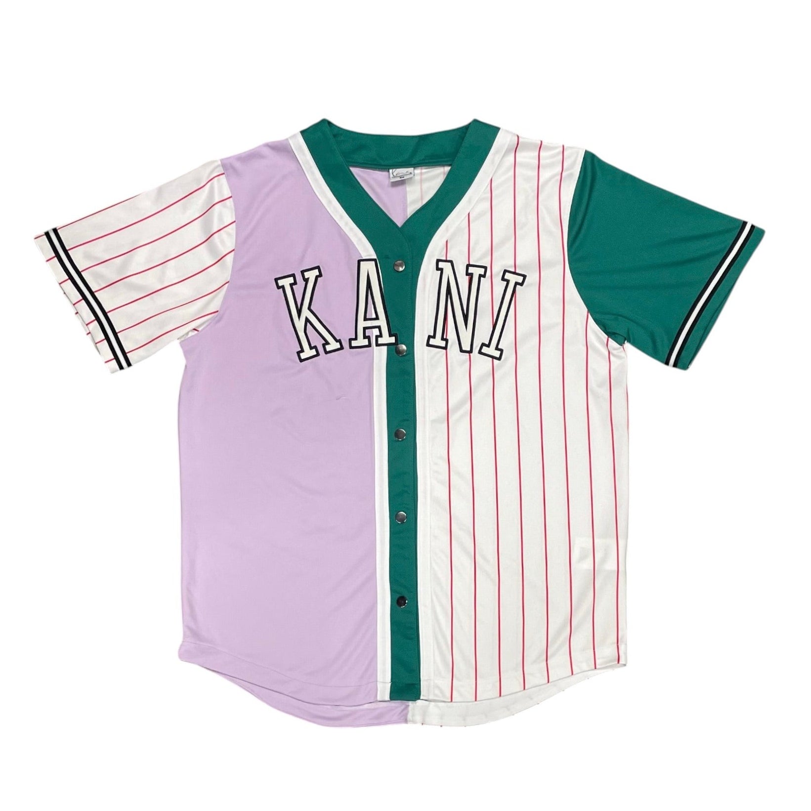 Karl Kani Purple Green White Baseball Jersey
