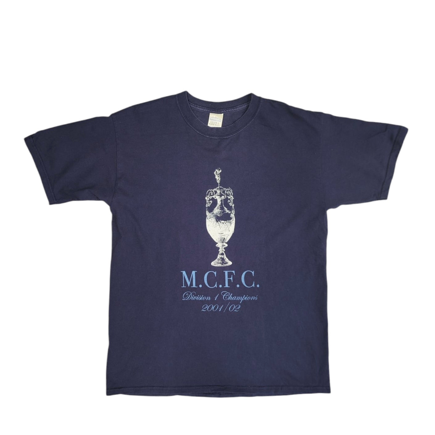 Vintage Manchester City Division 1 Champions 2001/02 Navy Tshirt