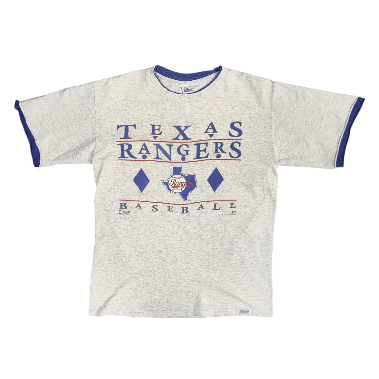 Salem Sportswear Texas Rangers Grey Blue Tshirt