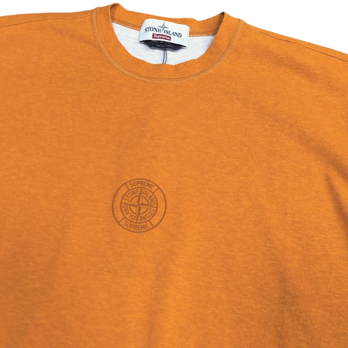 Supreme x Stone Island FW17 S/S Orange Tshirt