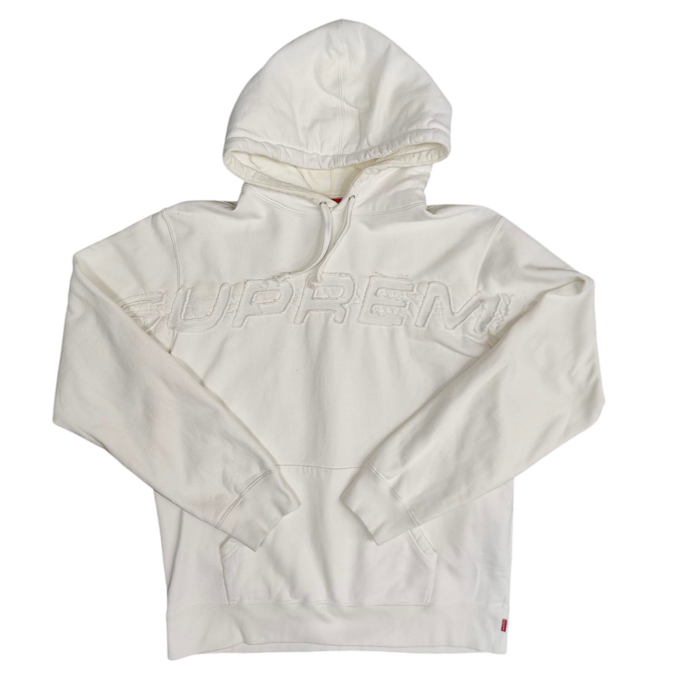 Supreme SS19 Set In Logo White Hoodie