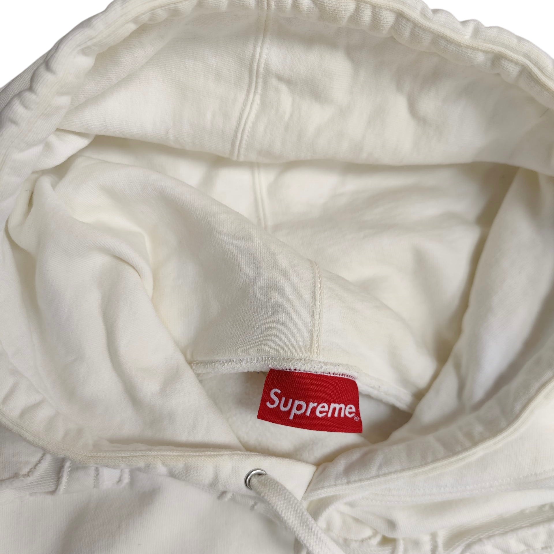 Supreme SS19 Set In Logo White Hoodie