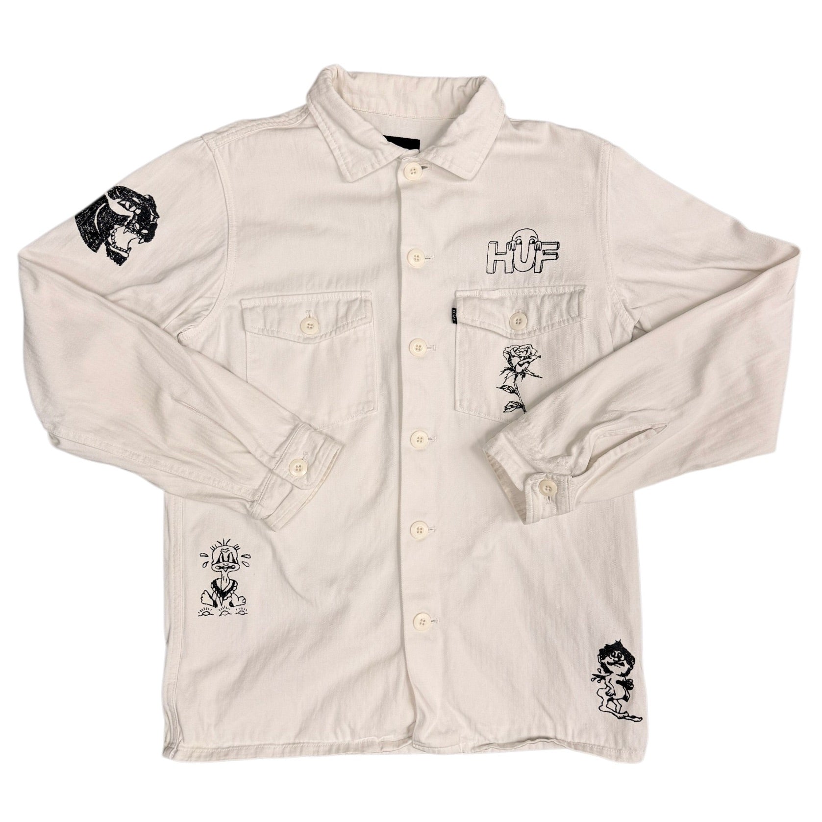 HUF Worldwide White Scrawl Overshirt Jacket