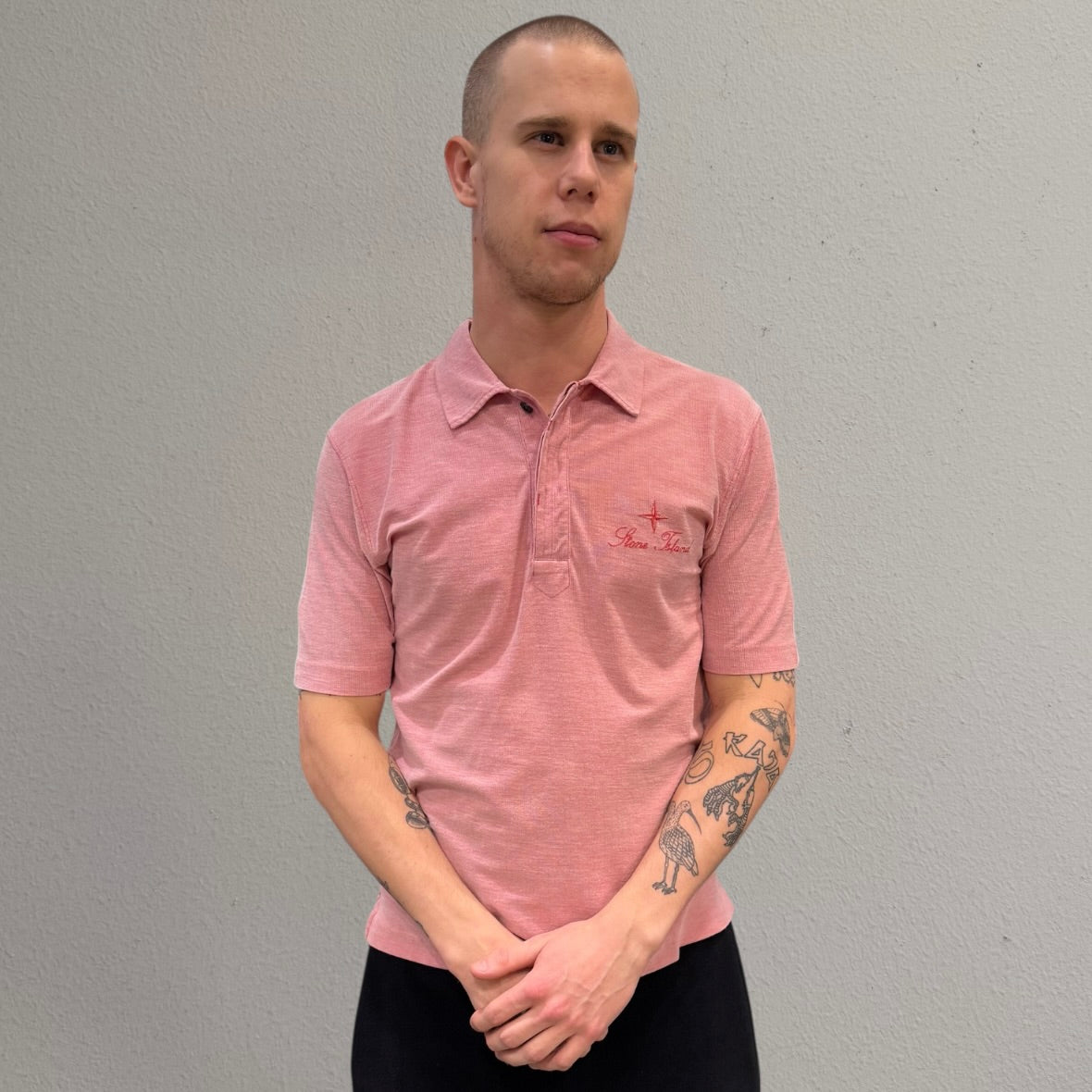 Vintage Stone Island Made In Italy Pink Polo Shirt