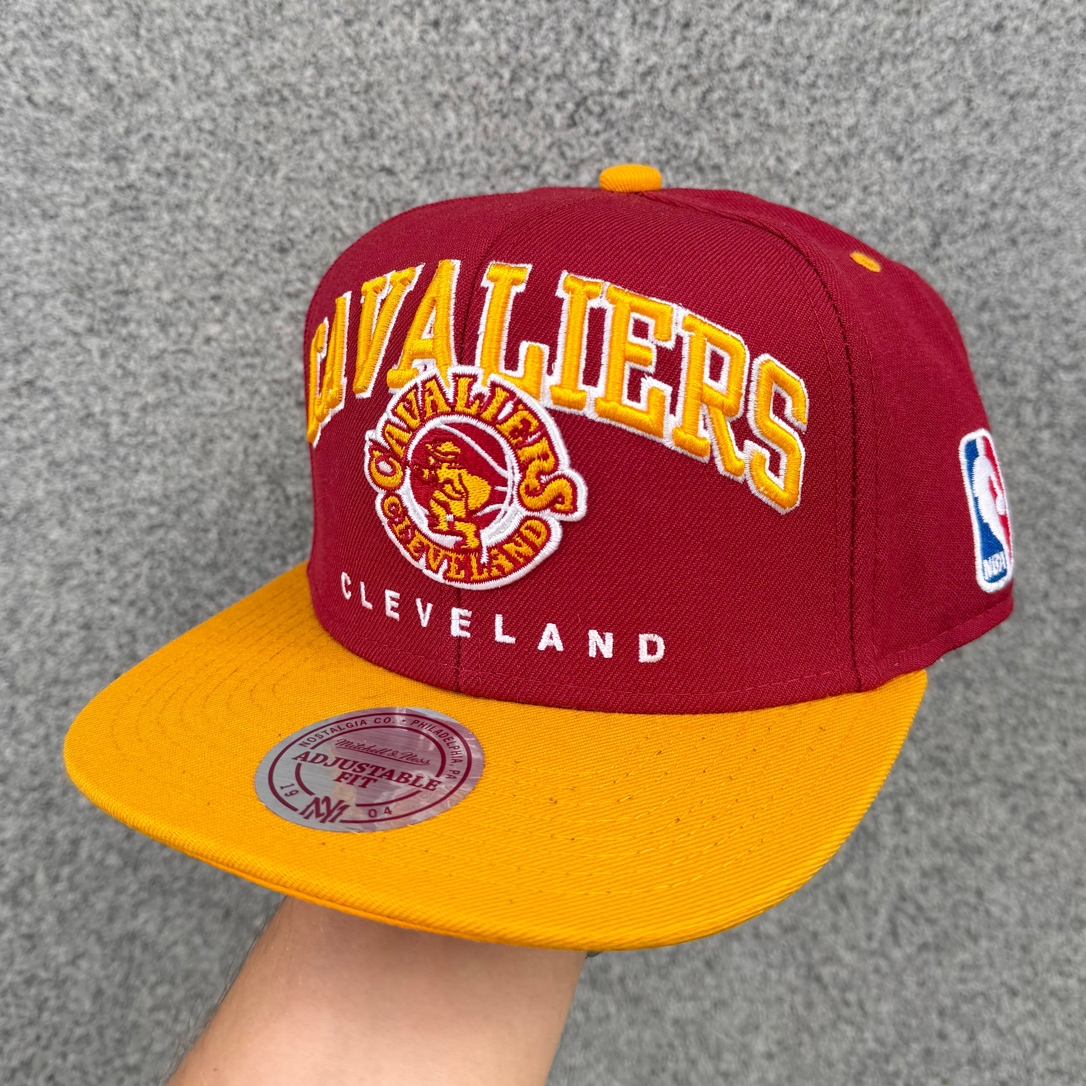 Mitchell & Ness Cleveland Cavaliers Burgundy Yellow Snapback Cap