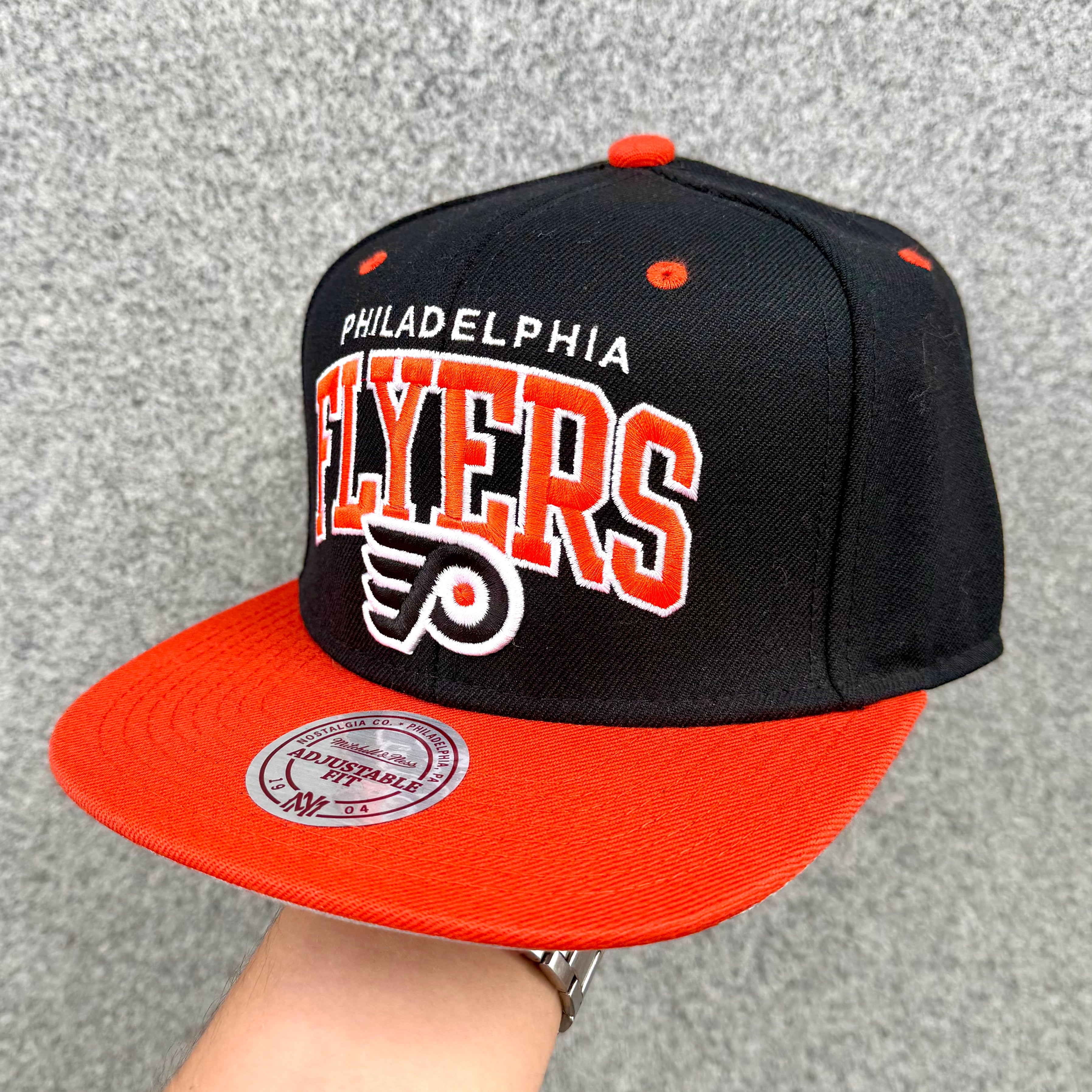 Mitchell & Ness Philadelphia Flyers Black Orange Snapback Cap