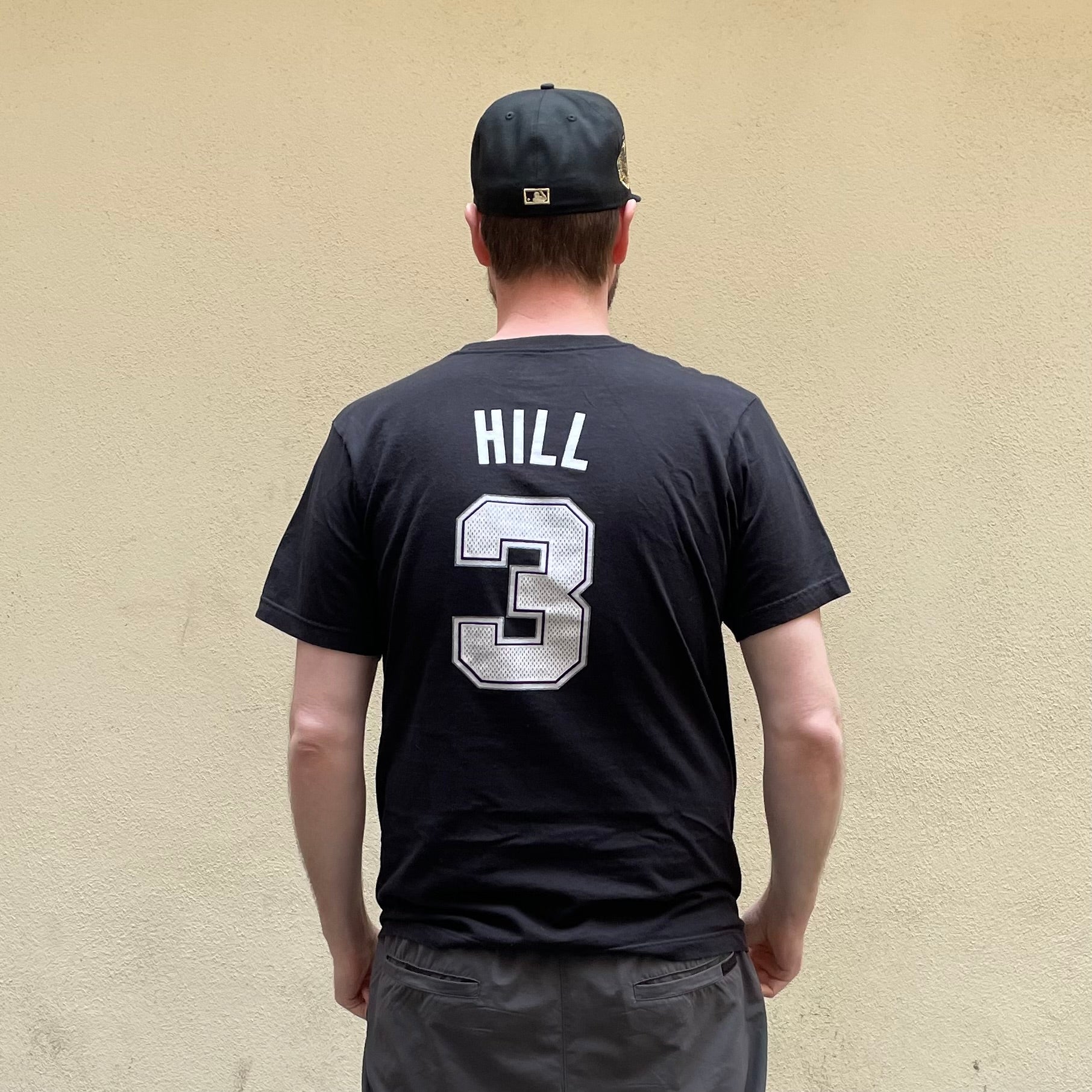 Adidas San Antonio Spurs Hill #3 Black Tshirt