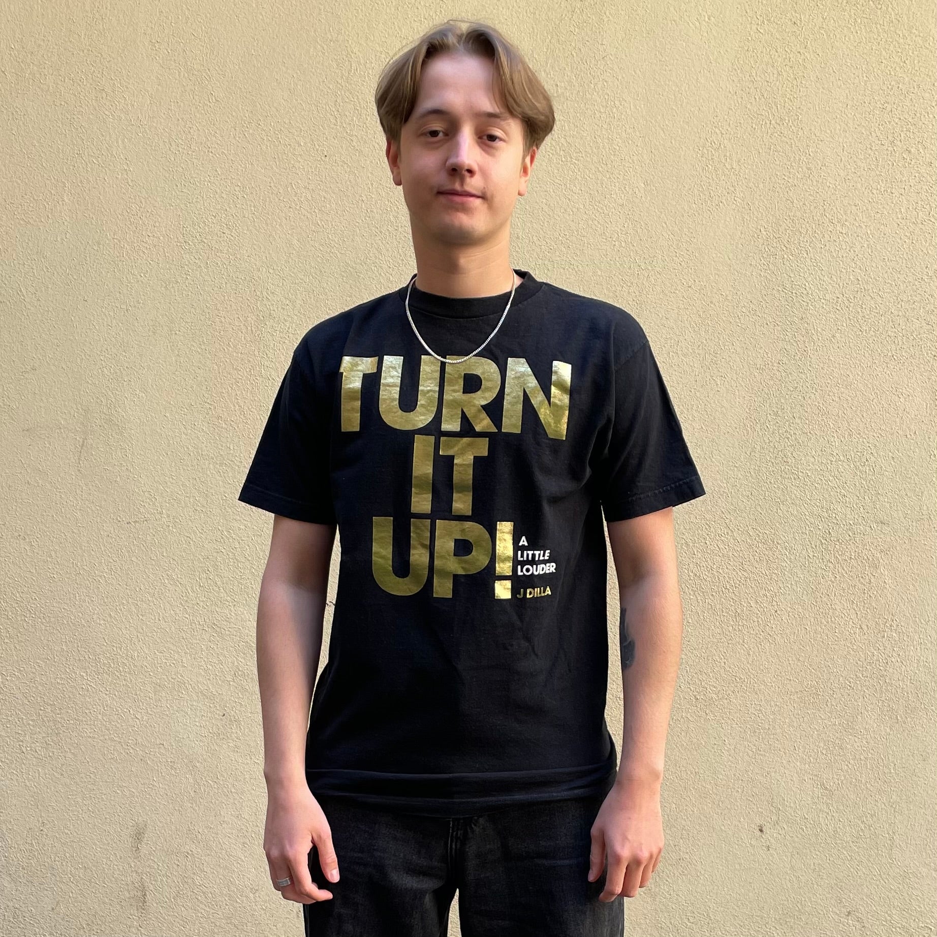 Stones Throw AAA Turn it Up A Little Louder Black Gold Tshirt