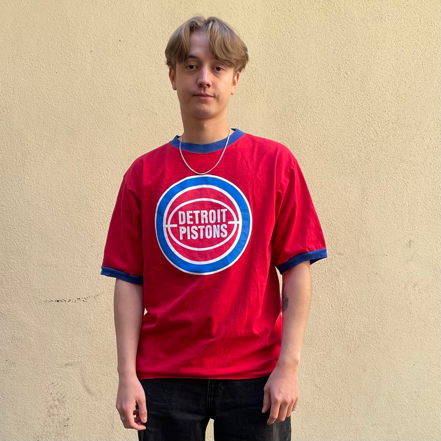 NBA Hardwood Classics Detroit Pistons Red Tshirt