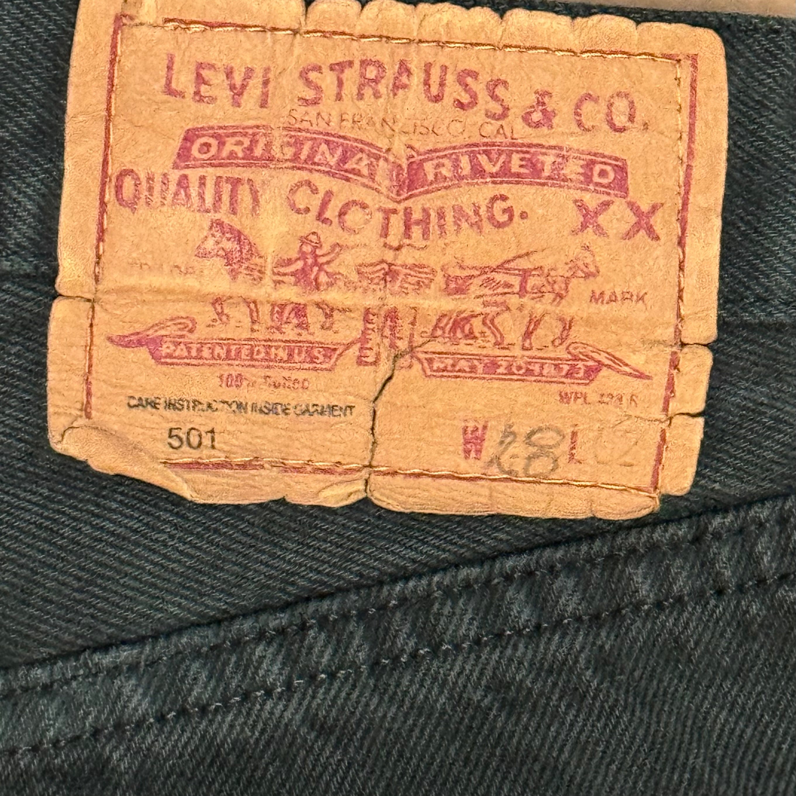 Vintage Levi's 501 Vintage Black Jeans (W28)