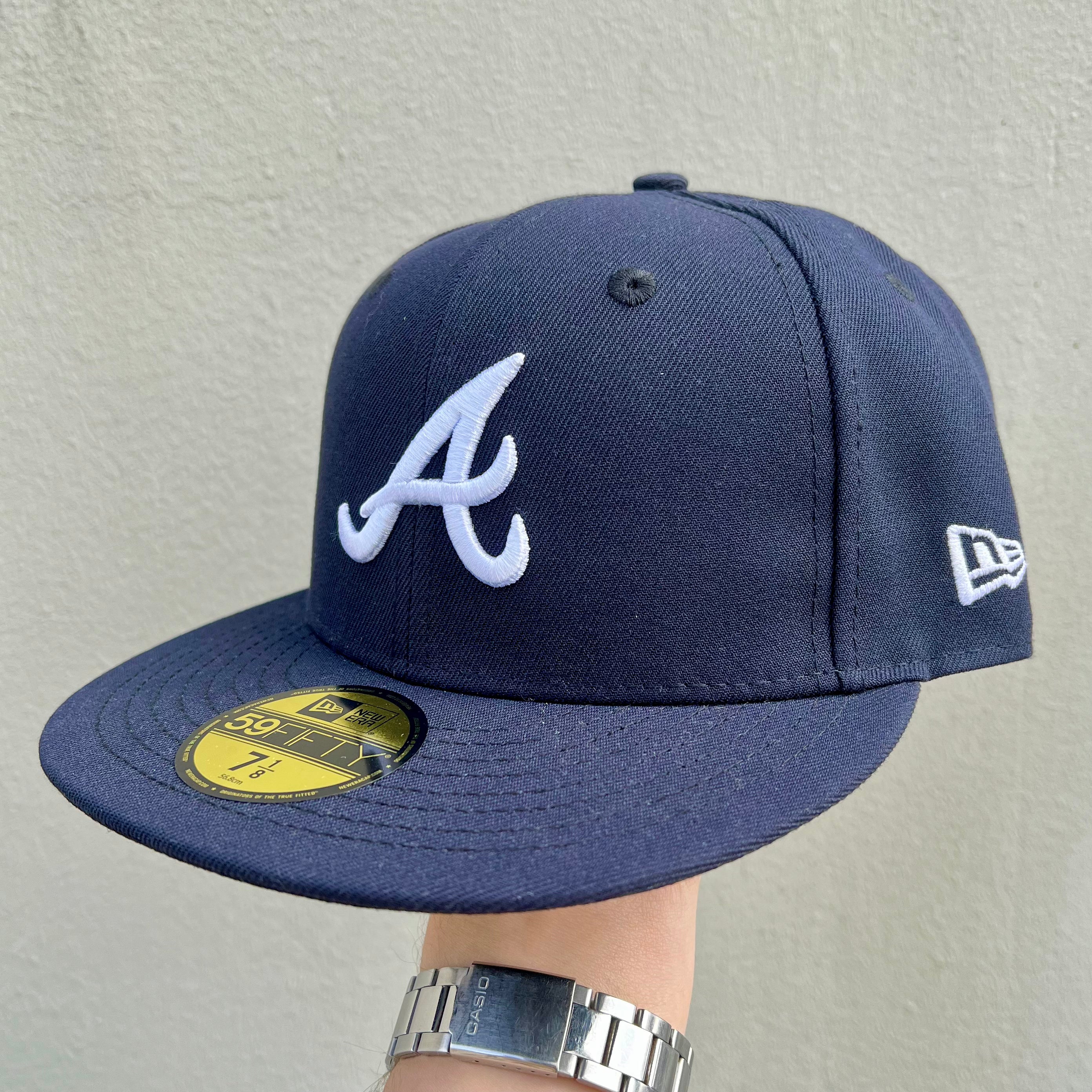New Era Atlanta Braves Navy White Fitted Cap