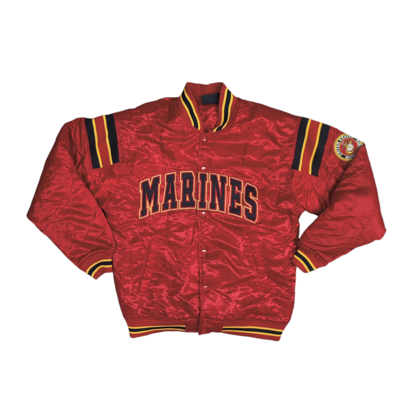 US Marines Red Black Yellow Satin Jacket
