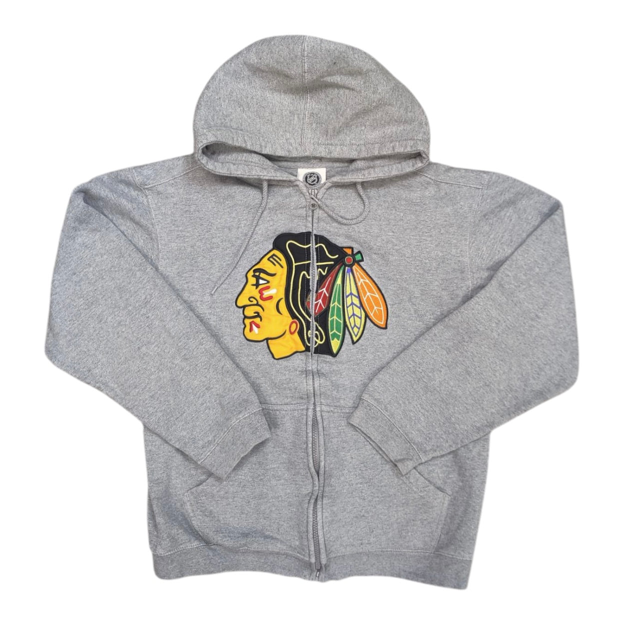Chicago Blackhawks Full Zip Grey Hoodie (Youth)