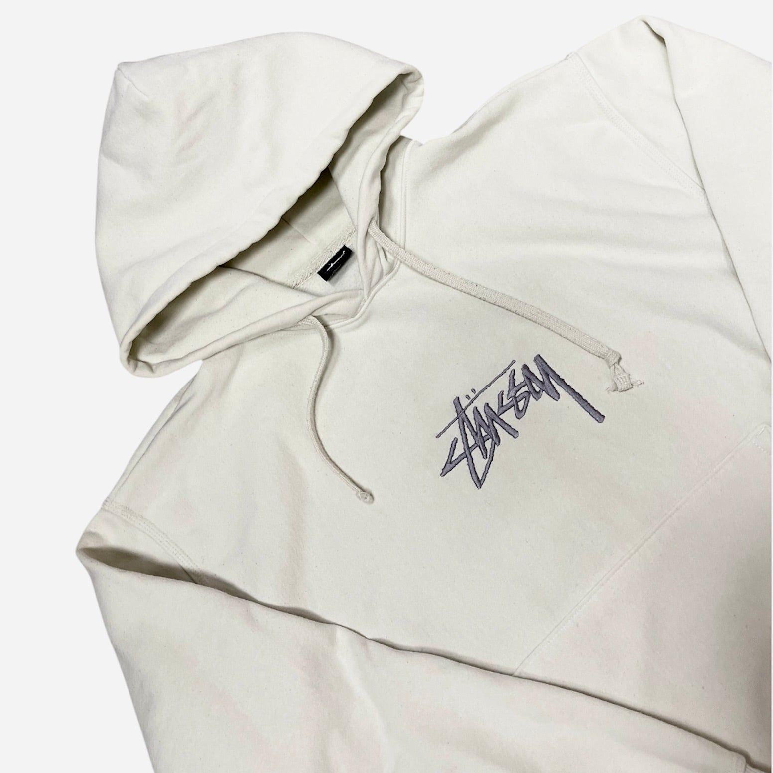 Stussy Stock Logo Applique Hoodie Ash Heather