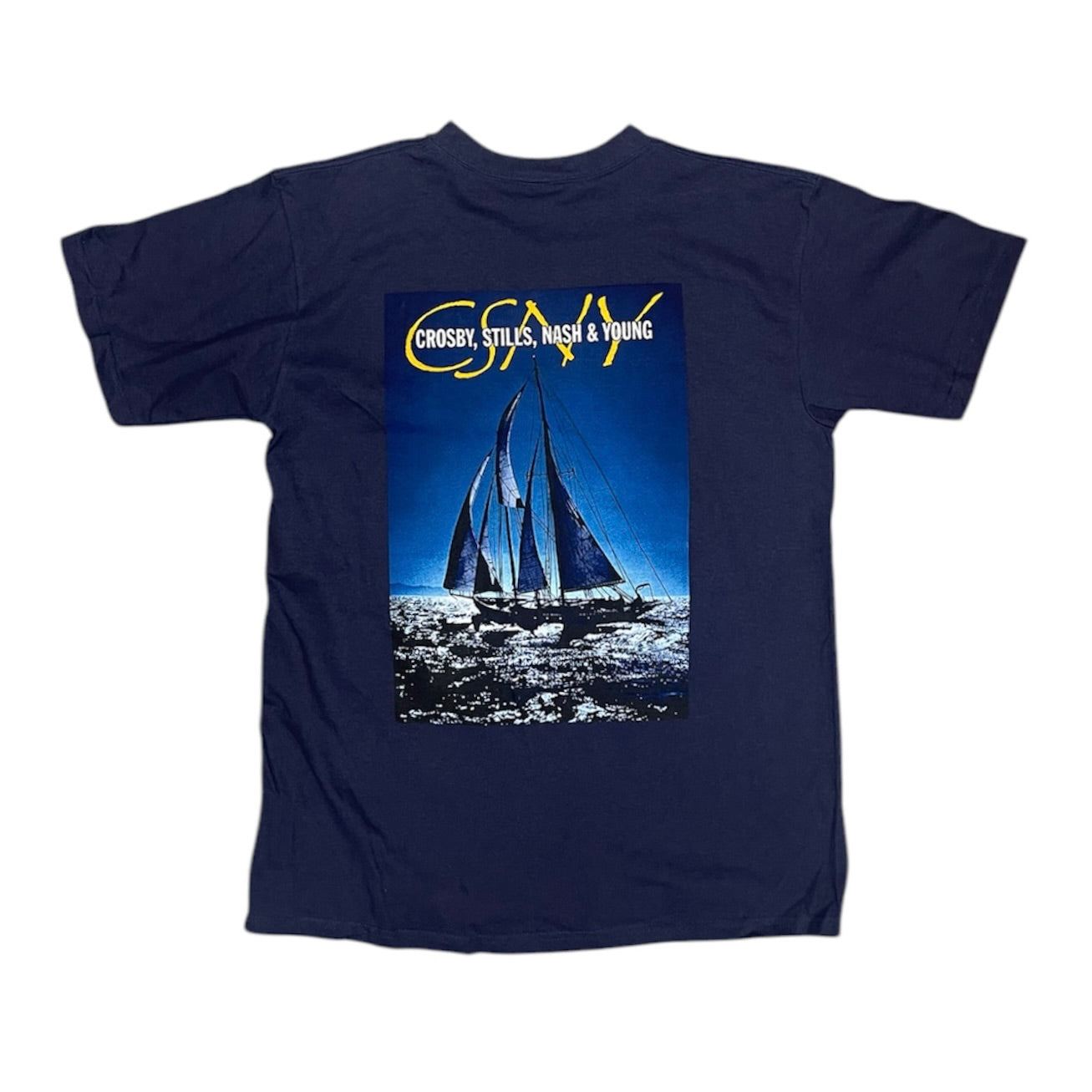 CSN&Y Sailboat Print Navy Tshirt