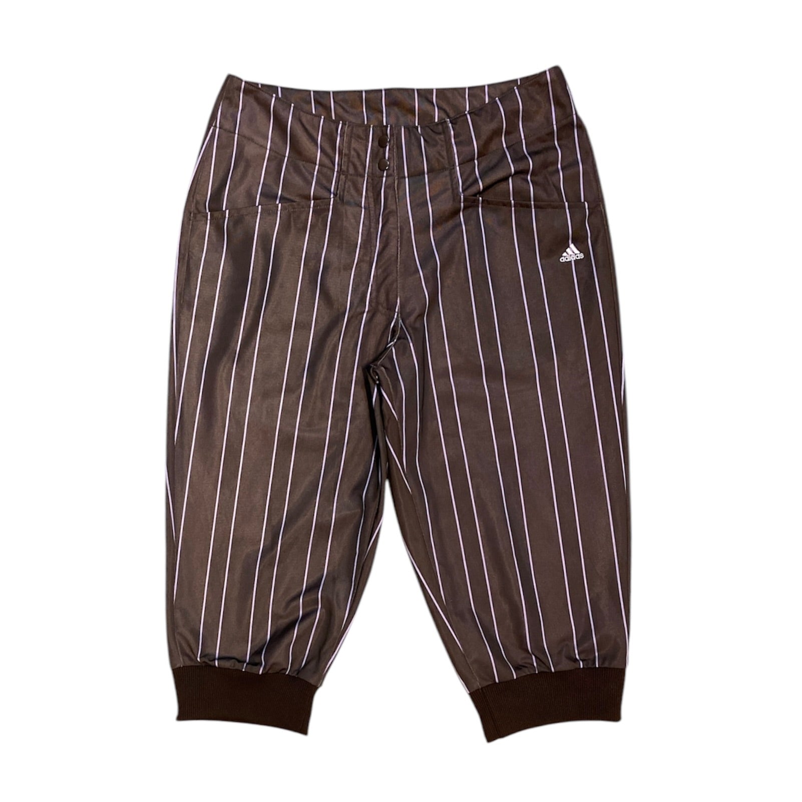 Adidas 3 Quater Brown Purple Pin Stripe Pants Sample (W)