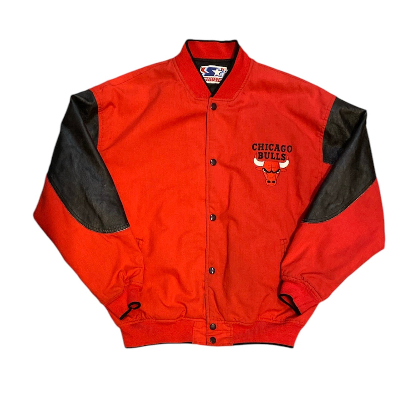 Vintage Starter Chicago Bulls Red Black Varsity Jacket