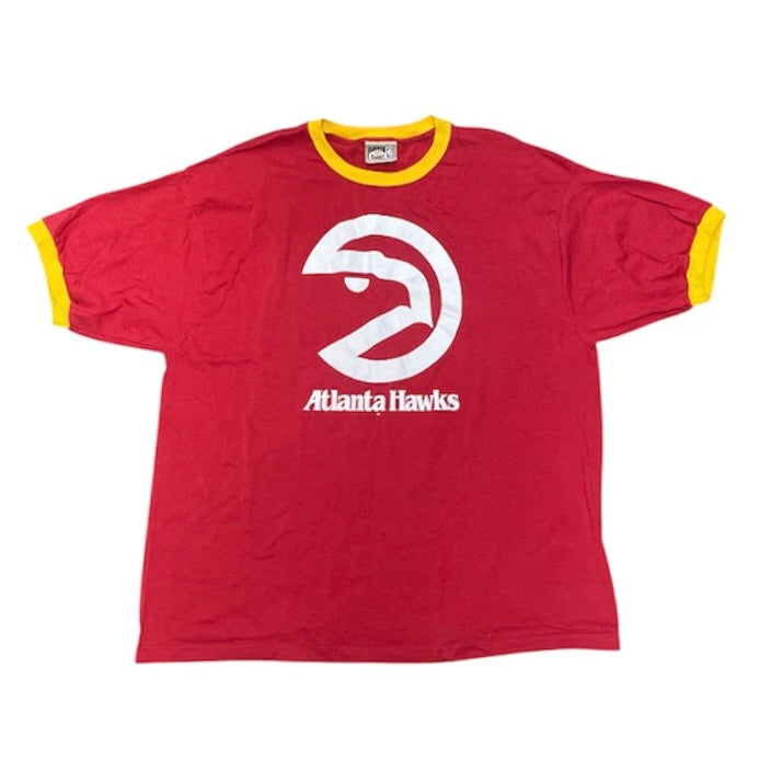 Majestic Hardwood Classics Atlanta Hawks NBA Red Tshirt