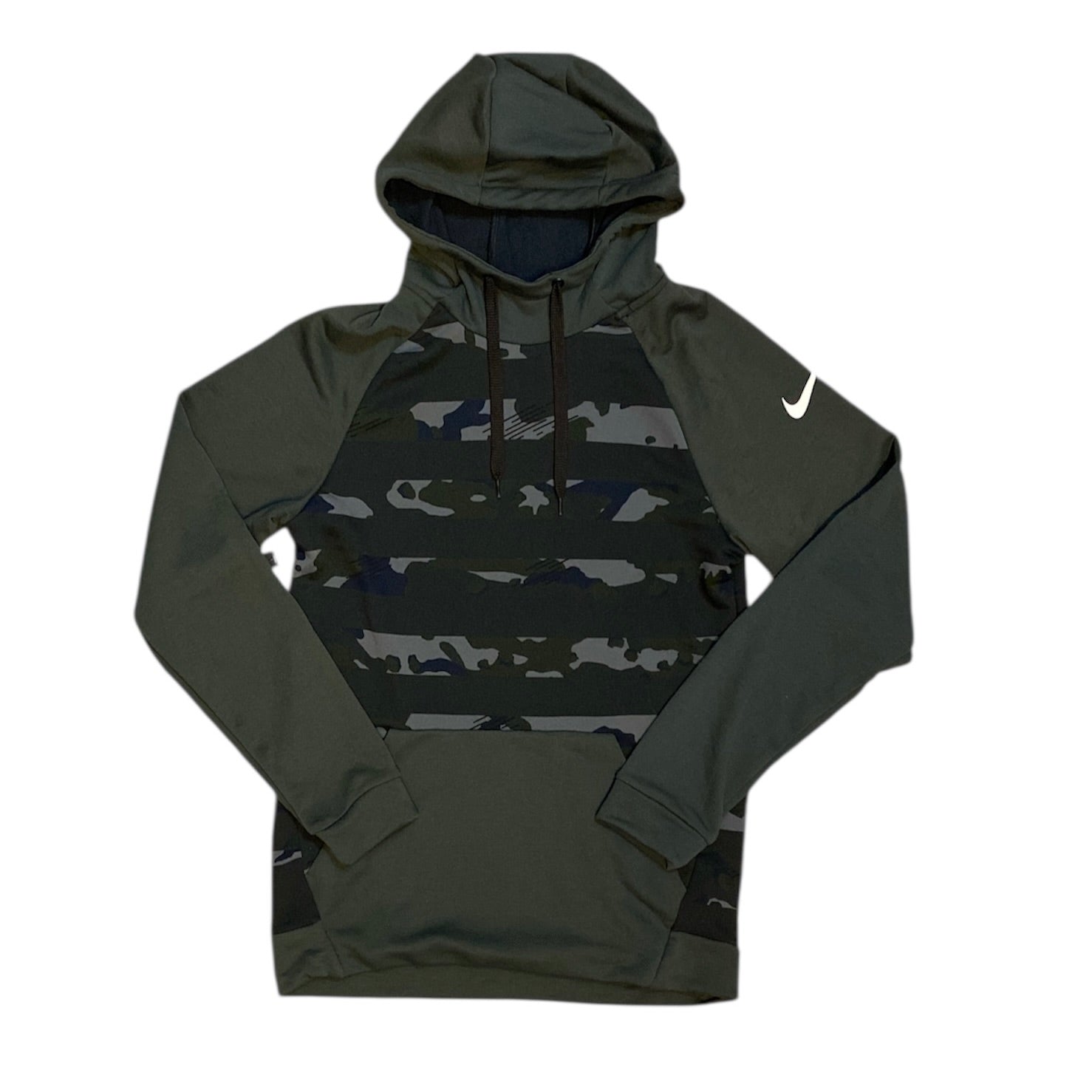 Nike Dri Fit Camo Fleece Anthracite White Hoodie