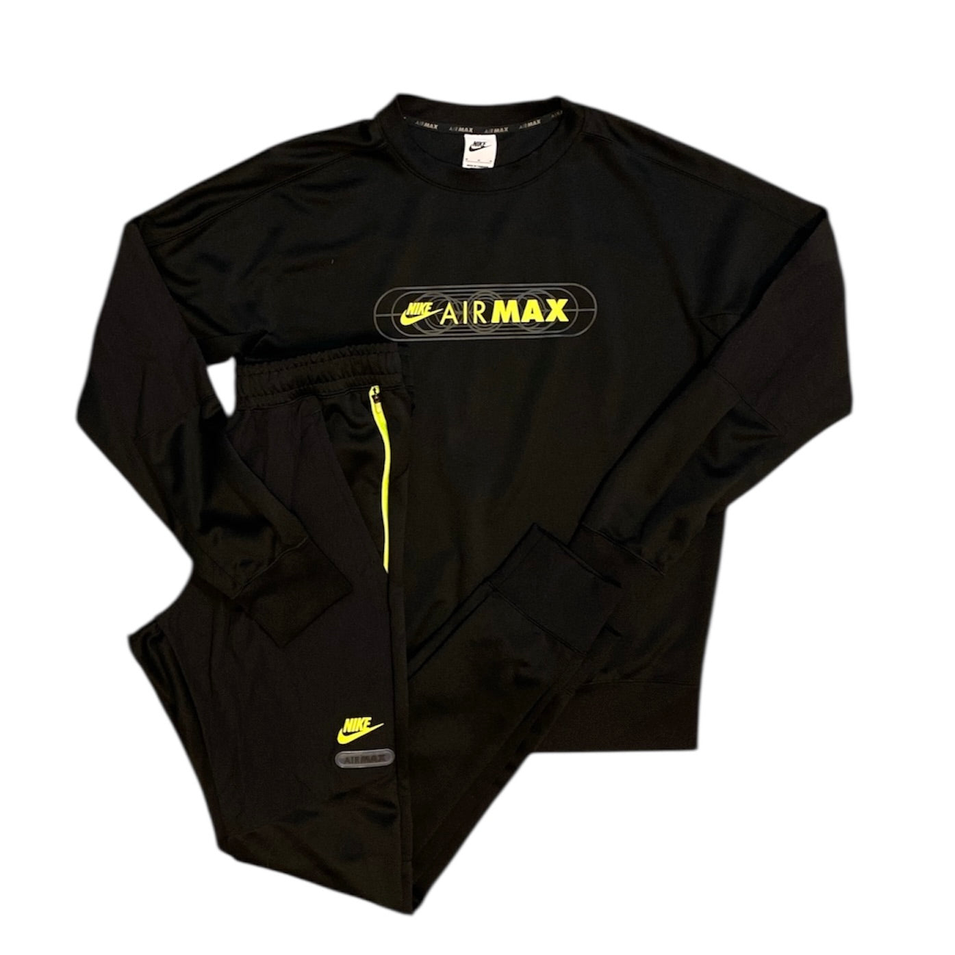 Nike Air Max Black Volt Sweatshirt & Pants Set