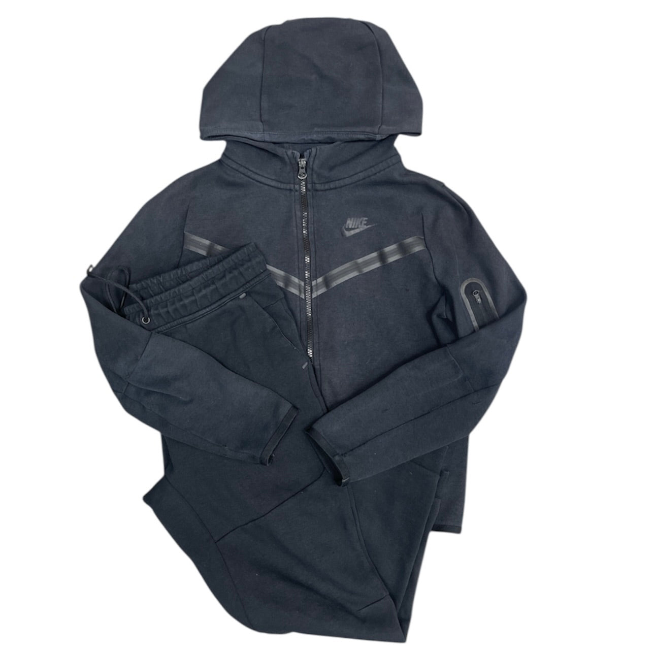 Nike Tech Fleece Black Full Zip Hoodie & Pants Set (Youth)
