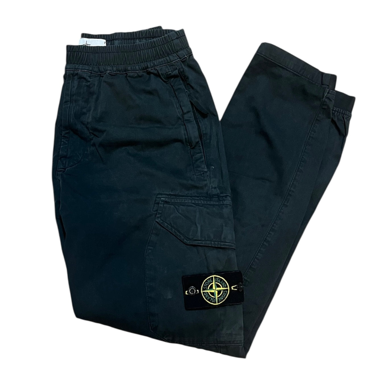 Stone Island Washed Black Tapered Cargo Pants