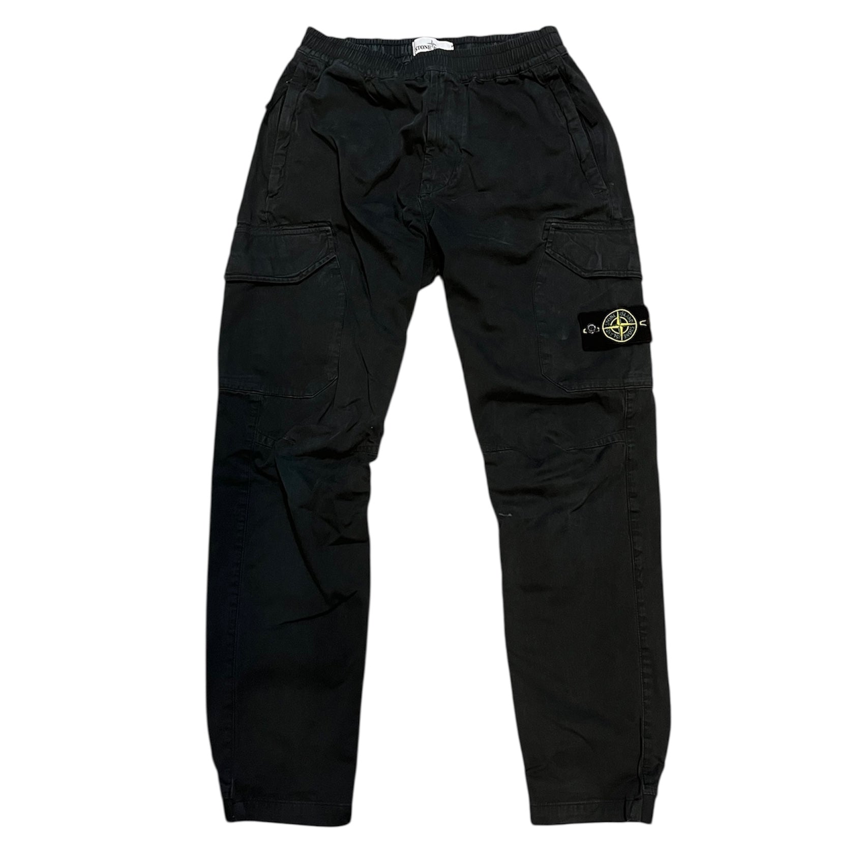 Stone Island Washed Black Tapered Cargo Pants