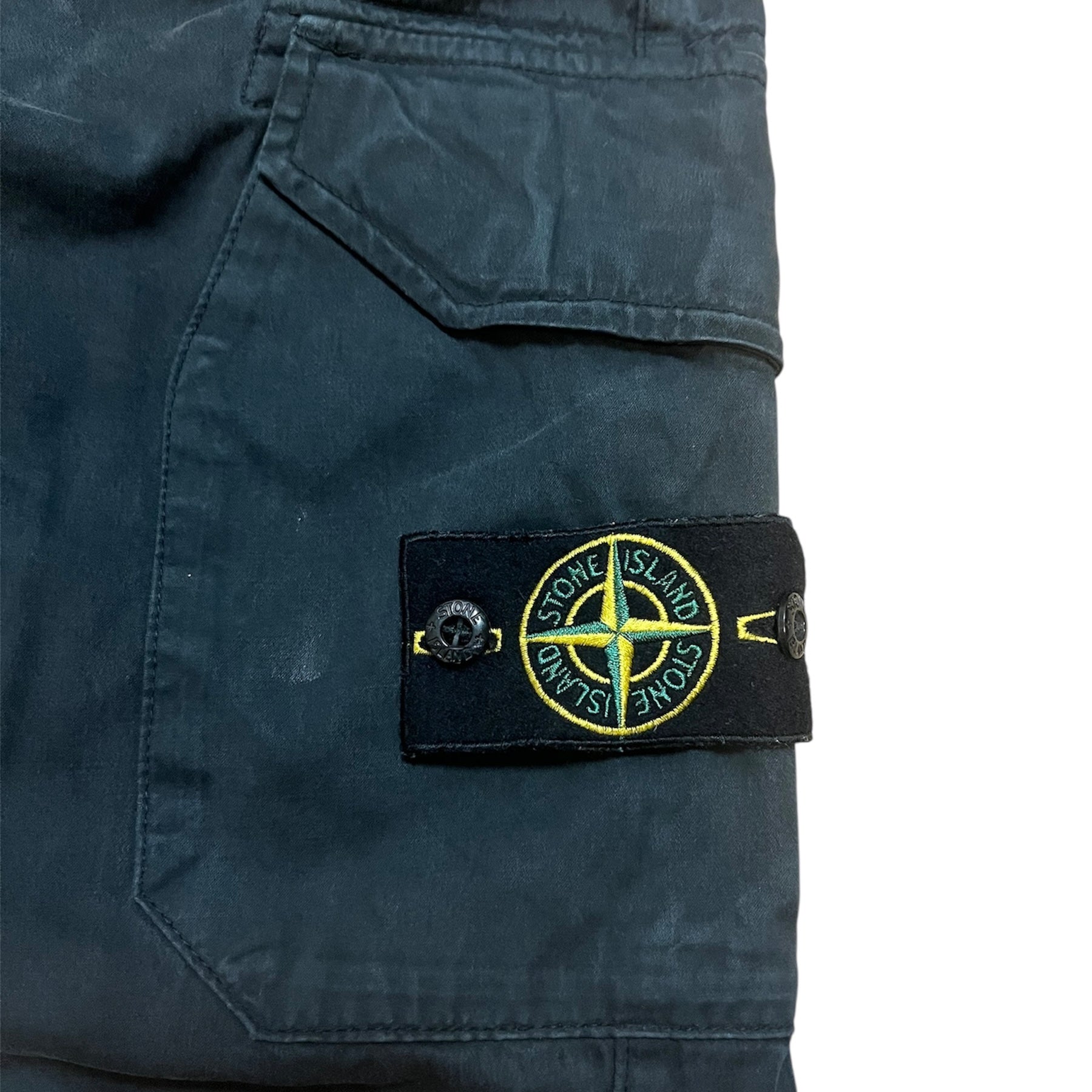 Stone Island Washed Black Tapered Cargo Pants