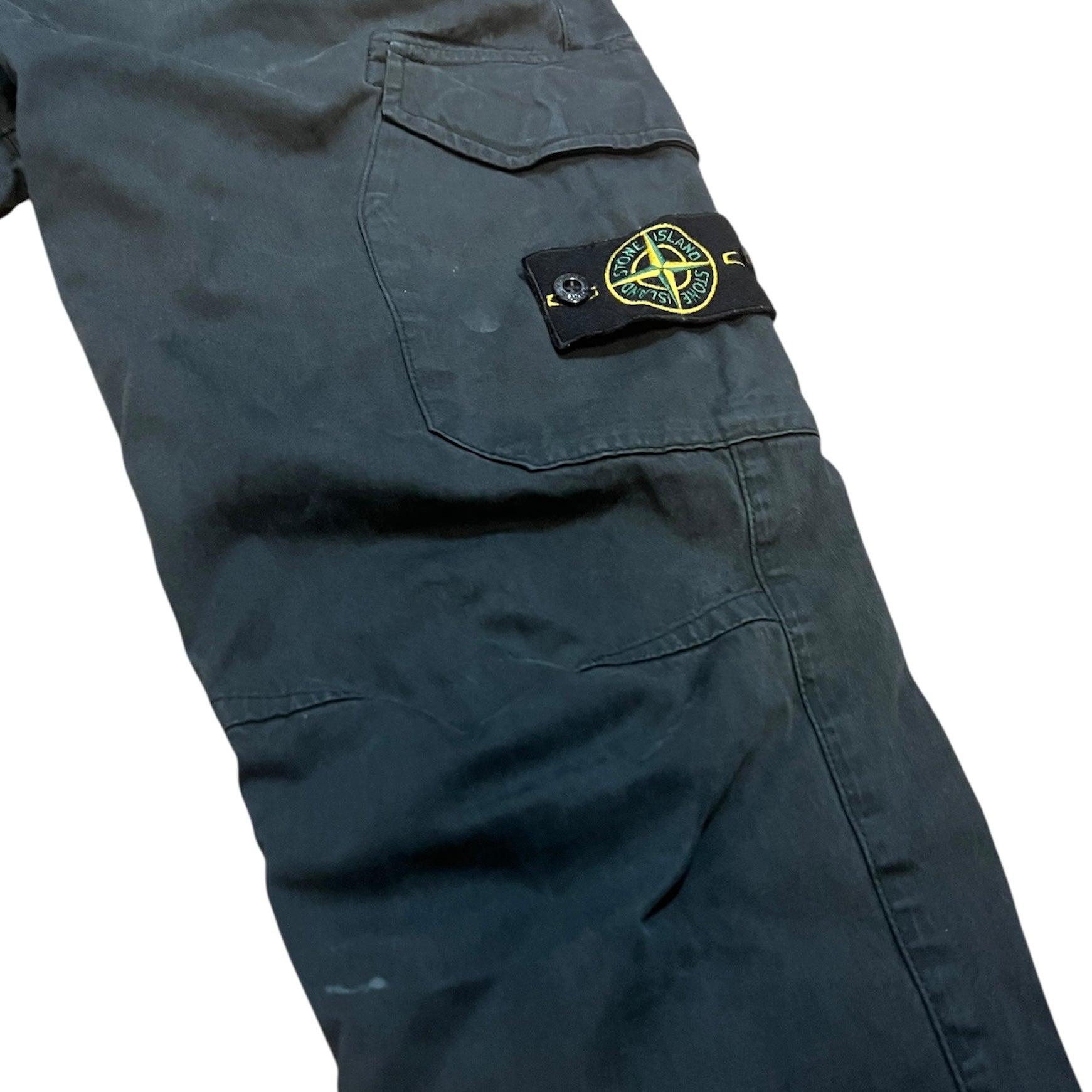 Stone Island Washed Black Tapered Cargo Pants