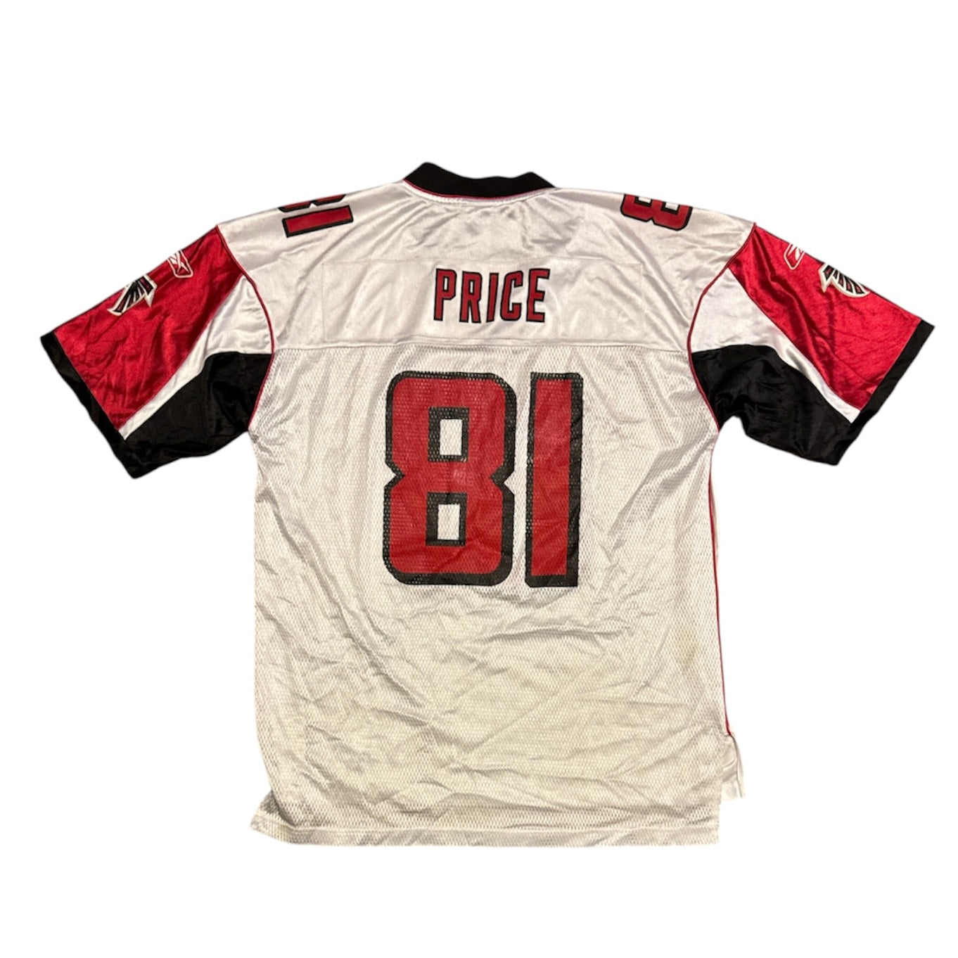 Reebok Atlanta Falcons Price #81 White Red American Football Jersey