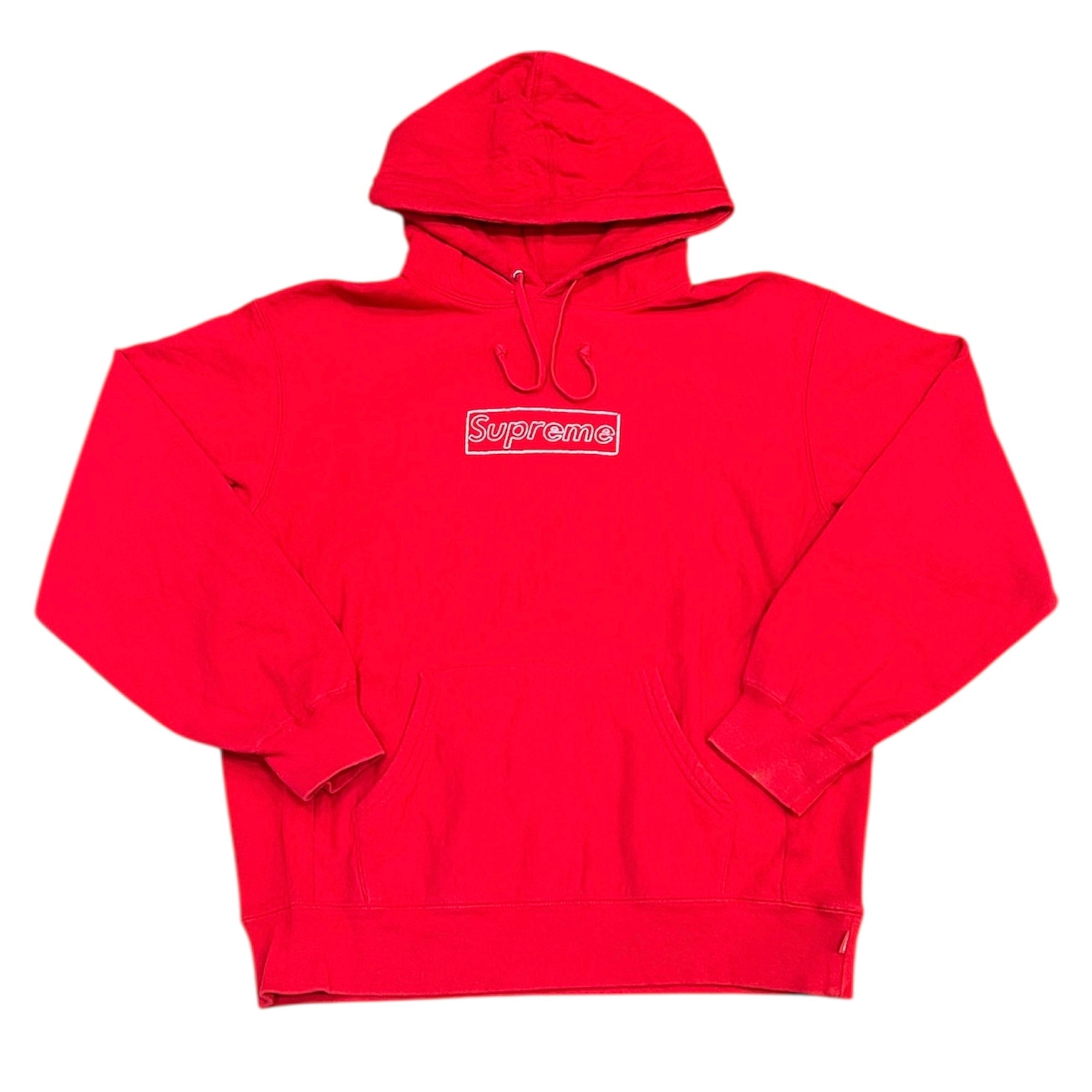 Supreme KAWS Chalk Logo Hooded Sweatshirt Red