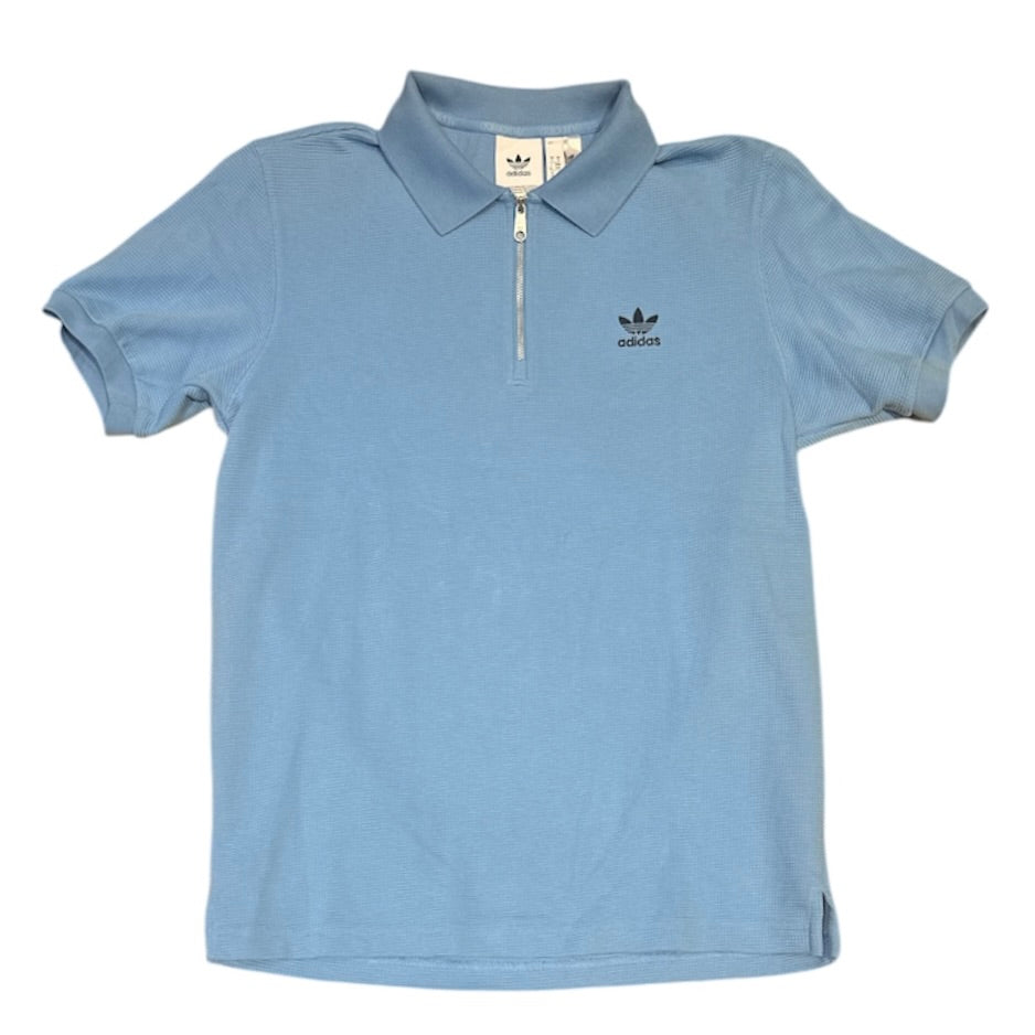 Adidas Originals Essentails Trefoil Sample Waffle Polo Blue Tshirt
