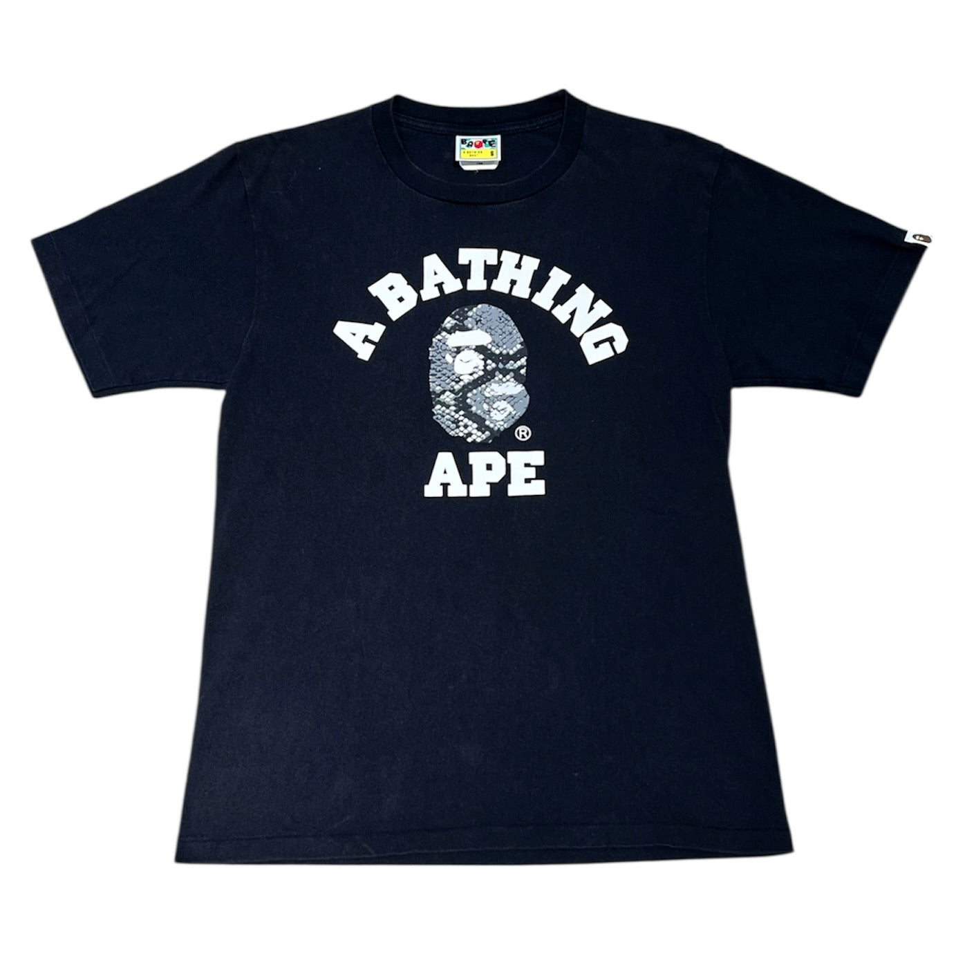 A Bathing Ape Snake Camo College Black Tshirt