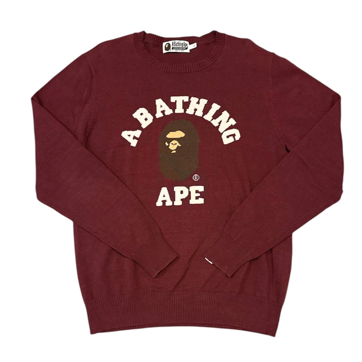 A Bathing Ape Burgundy Knitted Sweatshirt (Youth)