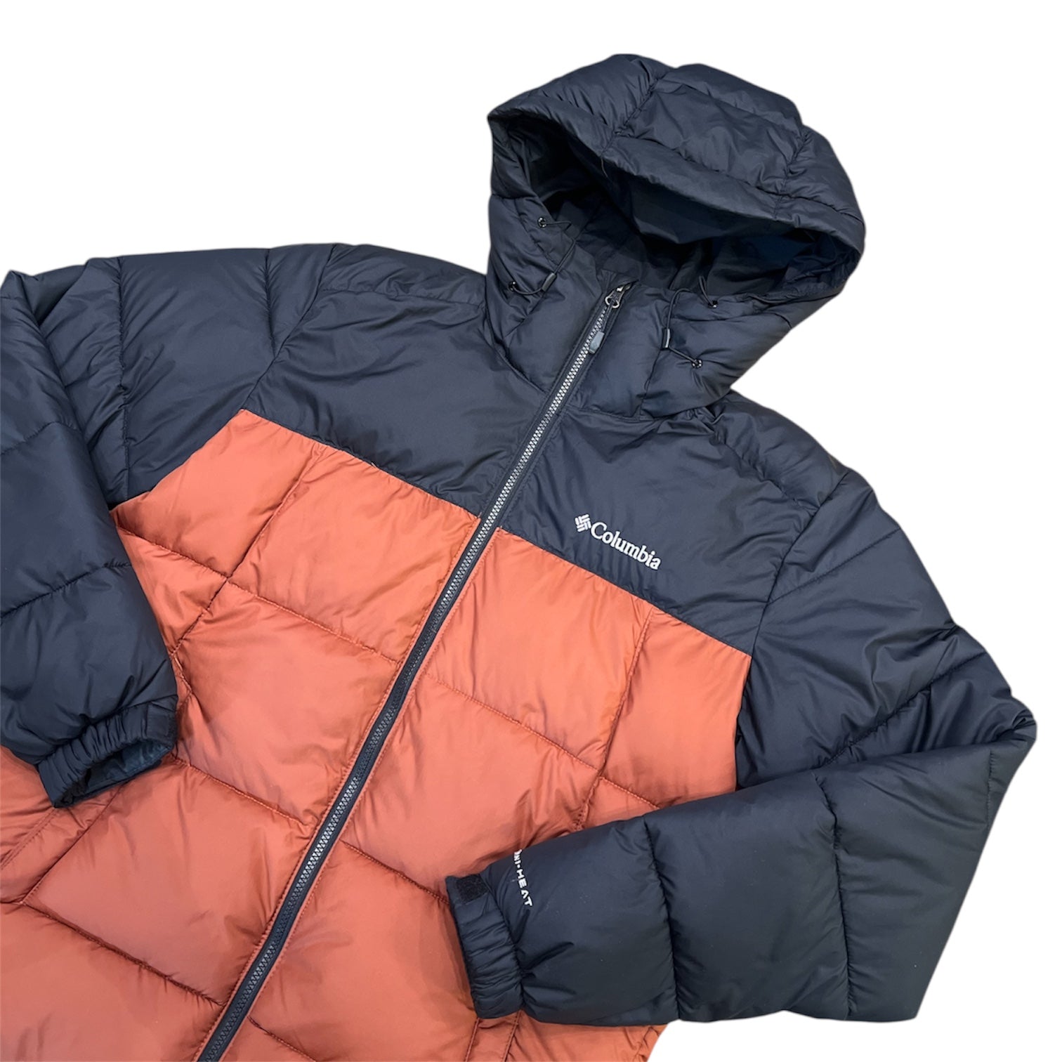 Columbia Omni-Heat Black Brown Pike Lake Puffer Jacket