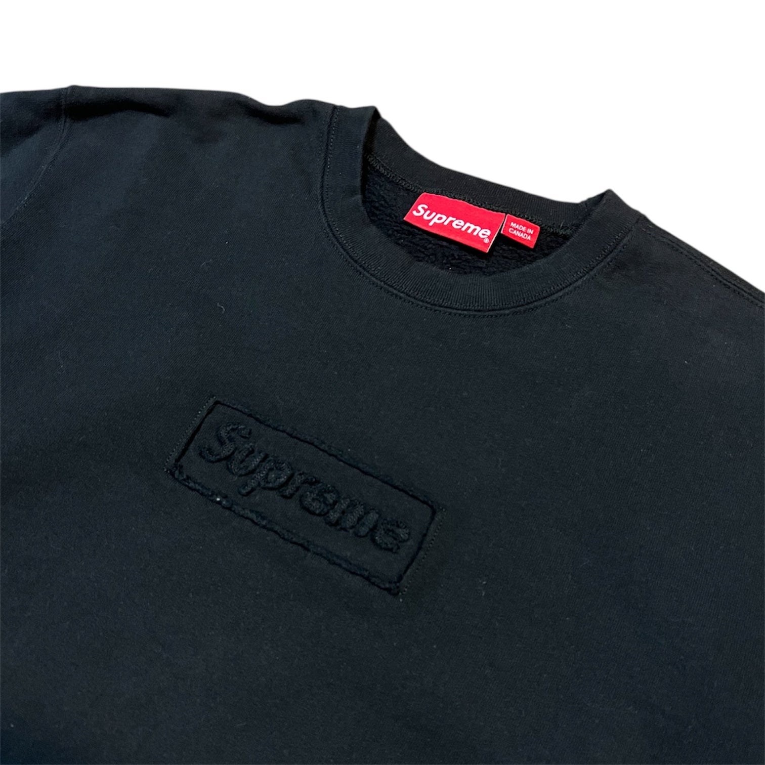 Supreme SS20 Cutout Logo Black Crewneck
