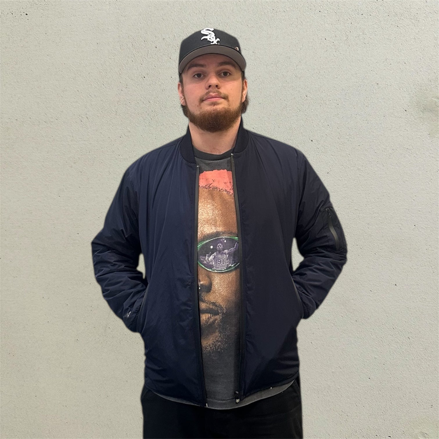 Sneakersnstuff Reversible Navy Bomber Jacket