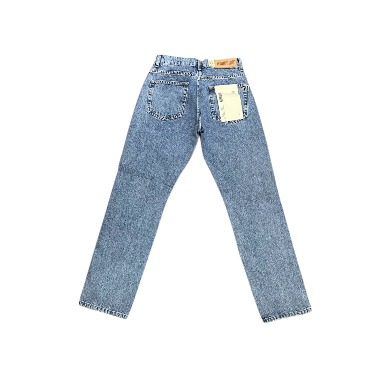 Woodbird Loose Tapered Fit Mid Waist Blue Denim Optic Jeans Pants