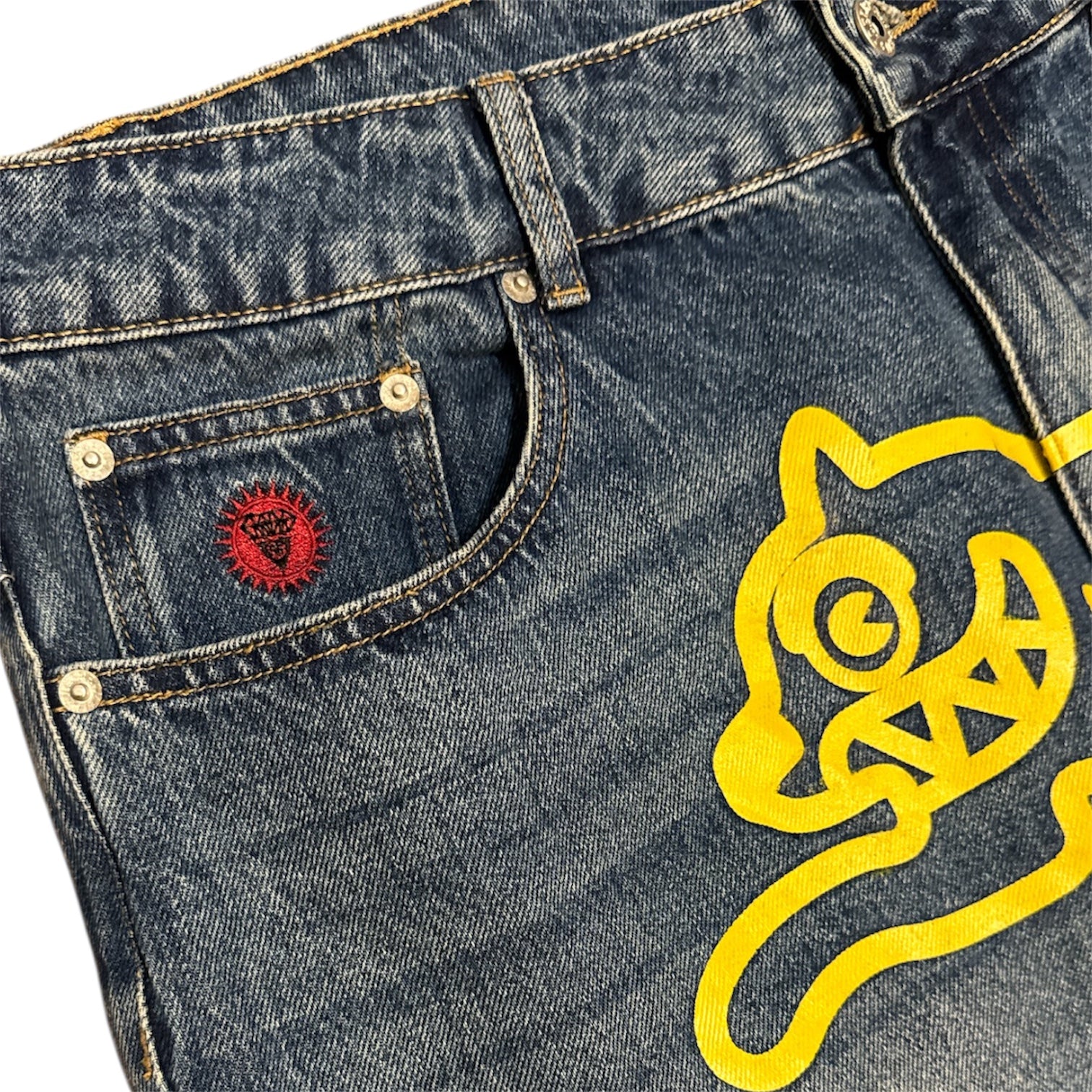 Ice Cream Running Dog Yellow Blue Jeans