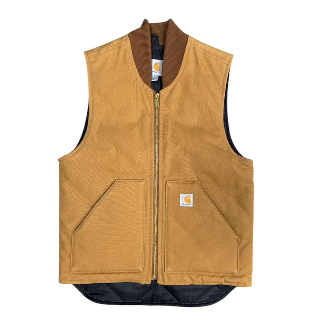 Carhartt Relaxed Fit Firm Duck Insulated Rib Collar Brown Vest