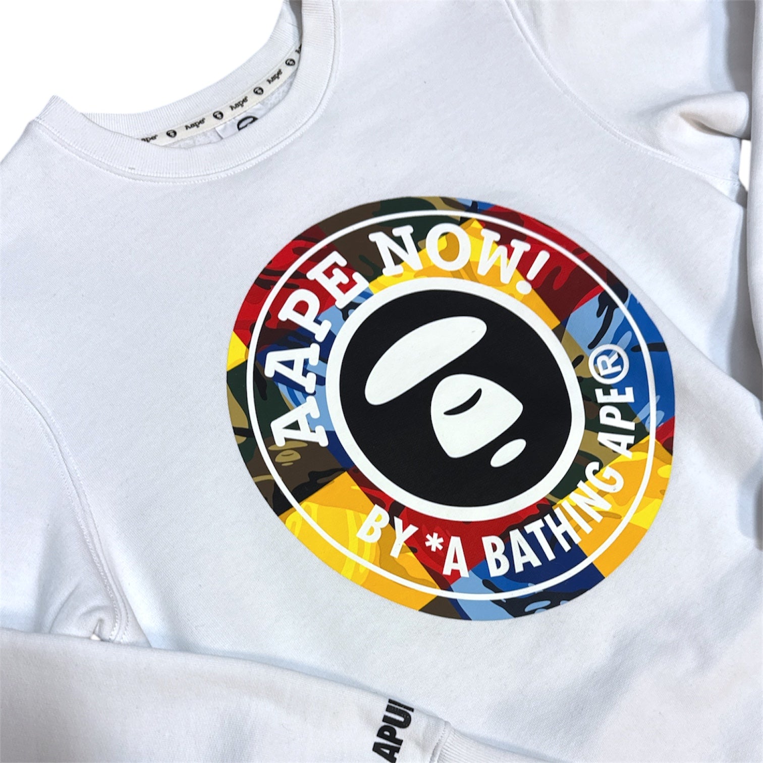 AAPE Now By A Bathing Ape Multi Camo White Sweatshirt