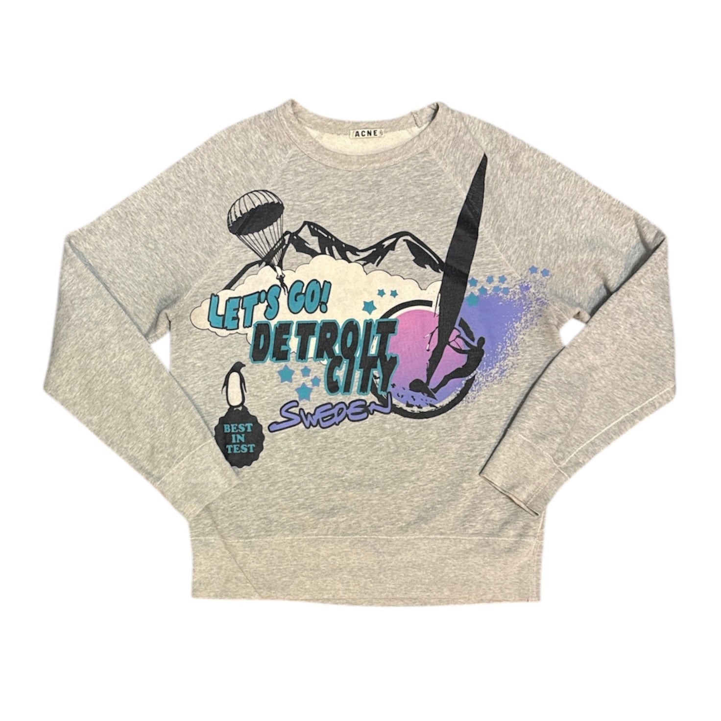 Acne Stuidos SS13 College Detroit Heather Grey Sweatshirt