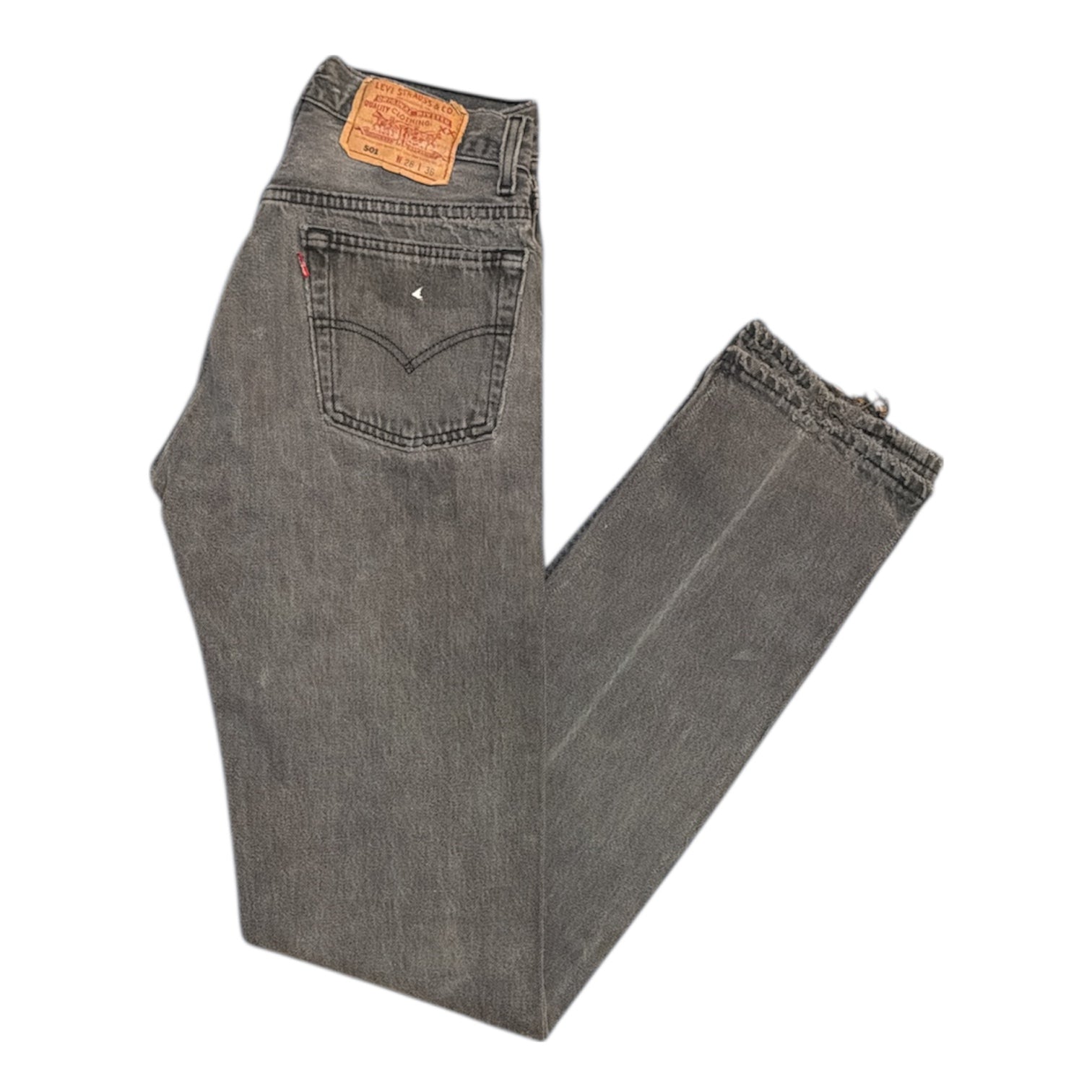 Vintage Levis 501 Grey Light Washed Jeans (W28/L36)