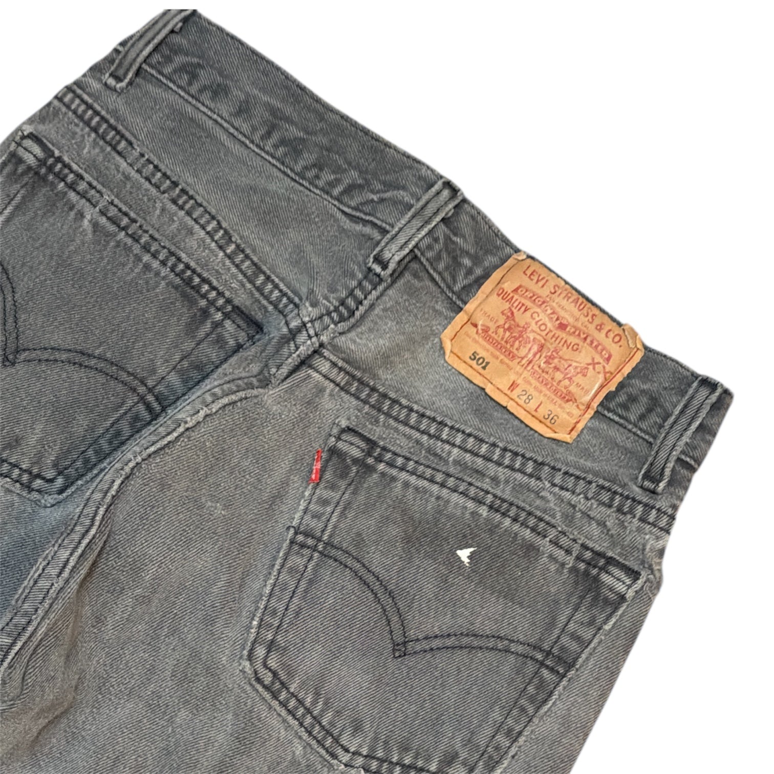 Vintage Levis 501 Grey Light Washed Jeans (W28/L36)