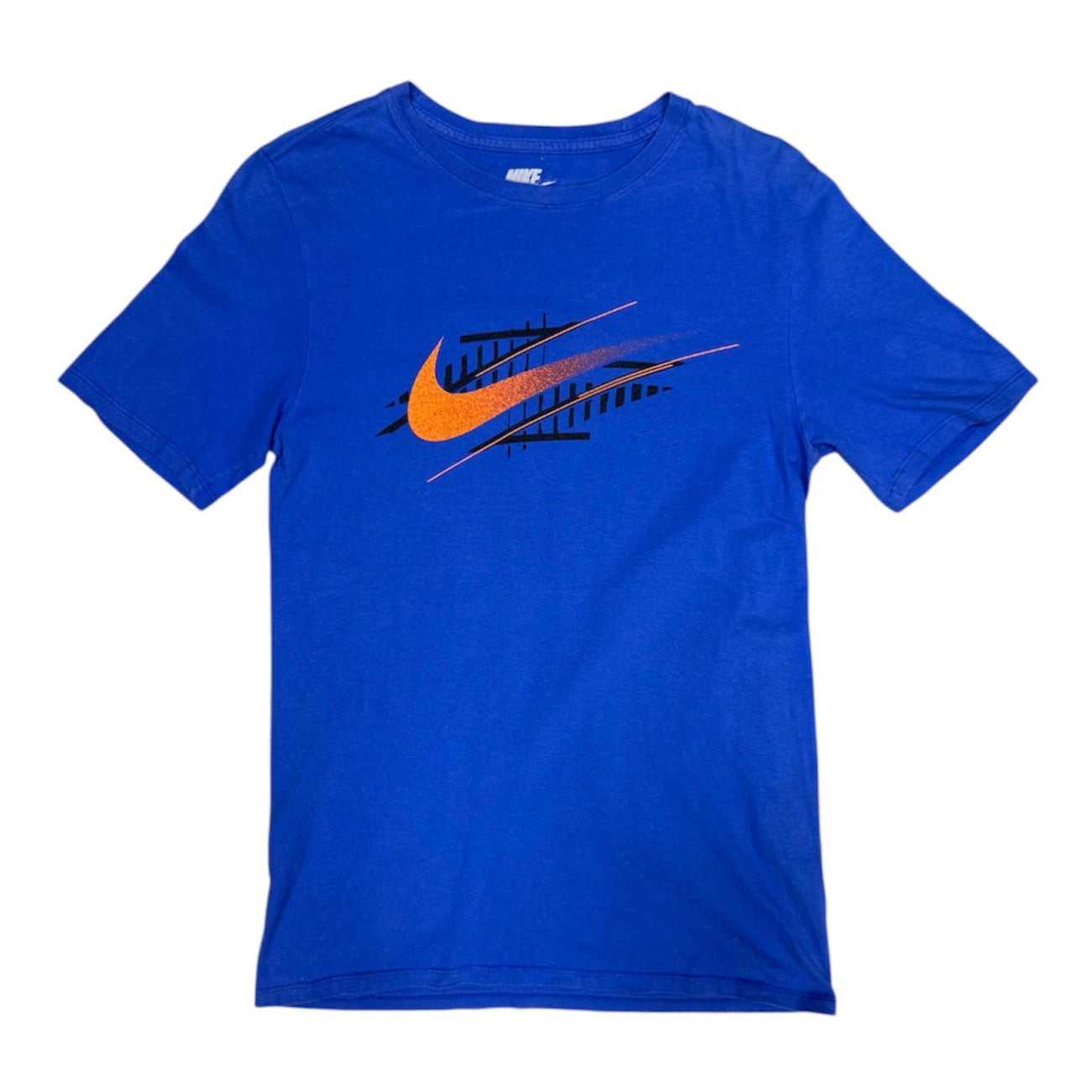 Nike Orange Swoosh Blue Tshirt